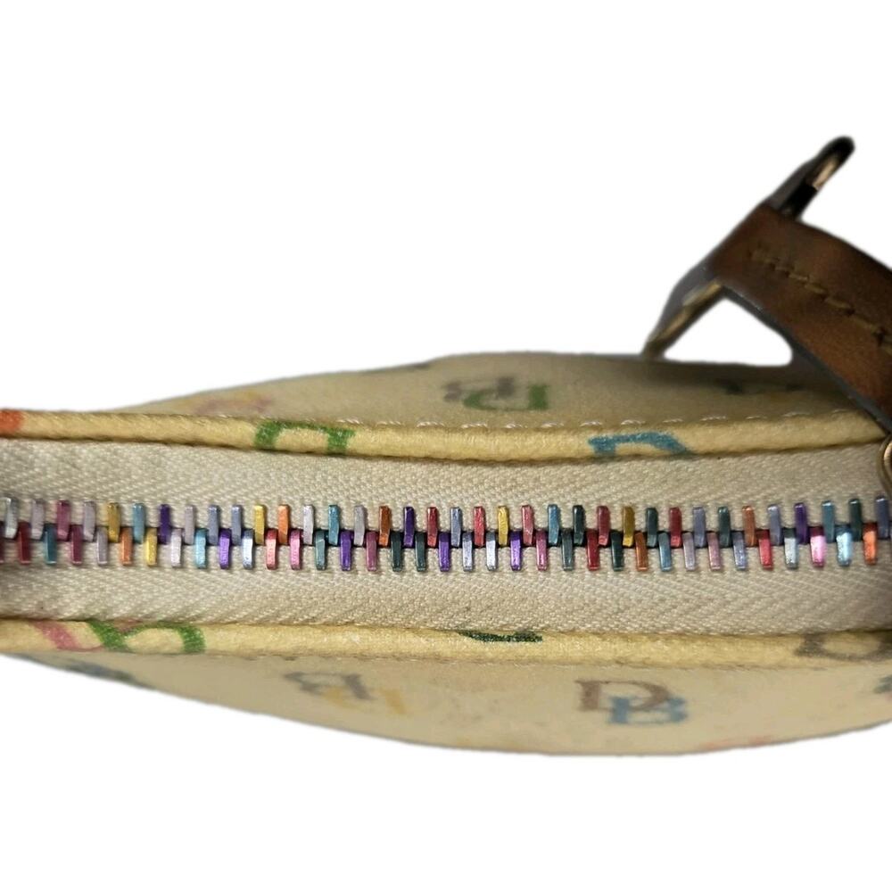 VTG Dooney & Bourke Y2K Micro Bag Rainbow Zip Multicolor DB Monogram - Picture 6 of 14
